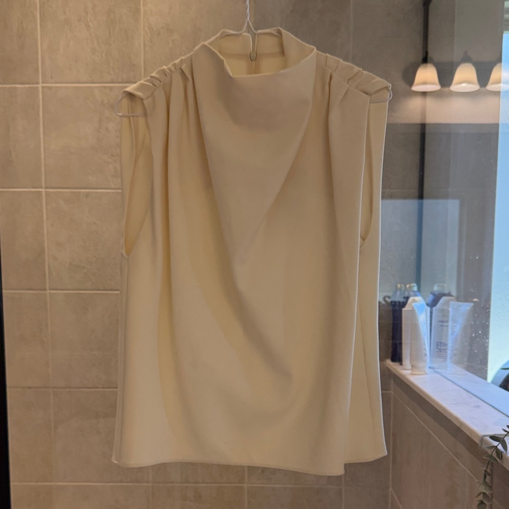 Zara Cream Sleeveless Blouse